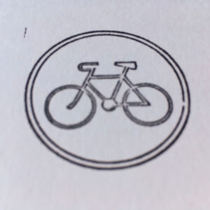 PRINT | Folding Card | Hand Stamped | DDR Bicycle