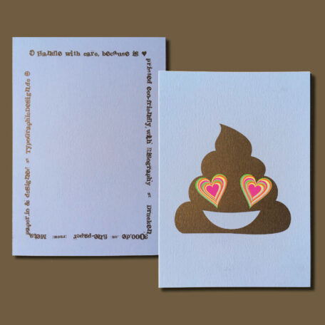 PRINT_Postcard_Riso_Golden-Poo-with-Neon-Heart_by-Typo-Graphic-Design