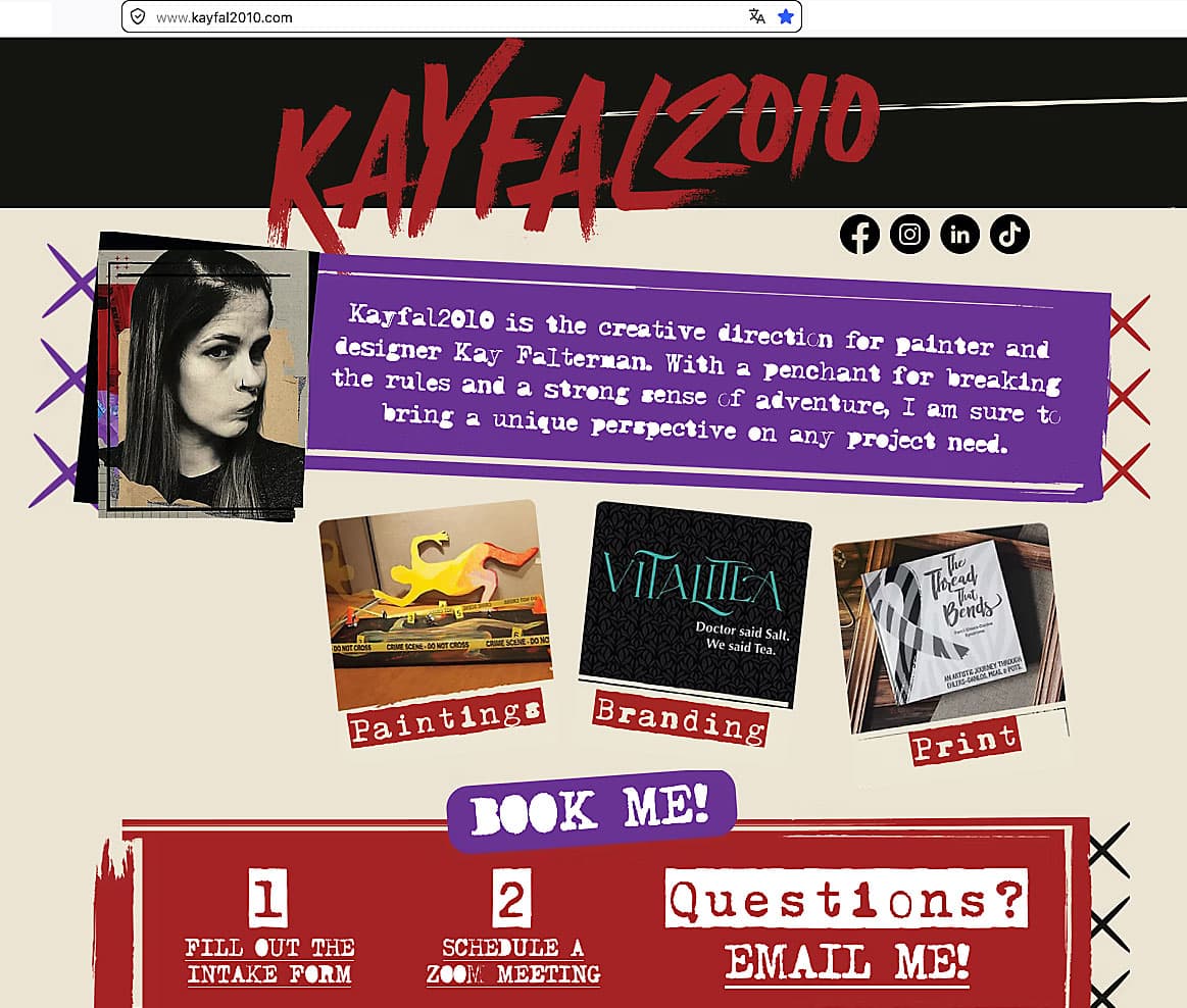 Font In Use with the typeface Typewriter 1950 Tech Mono as Web Font and Desktop Font used by Kay Falterman kayfal2010com © Typedesign by Manuel Viergutz TypoGraphicDesign
