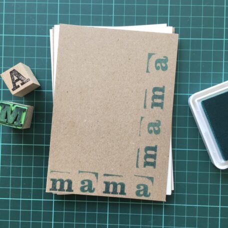 Folding Card | Mothers Day | mamamama | Hand Stamped | ORIGINAL PRINT