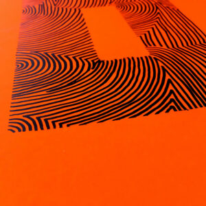 A4 | Wood DIY | Neon Orange O | Close Up | Original Print