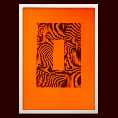 A4 | Wood DIY | Neon Orange O | Original Print