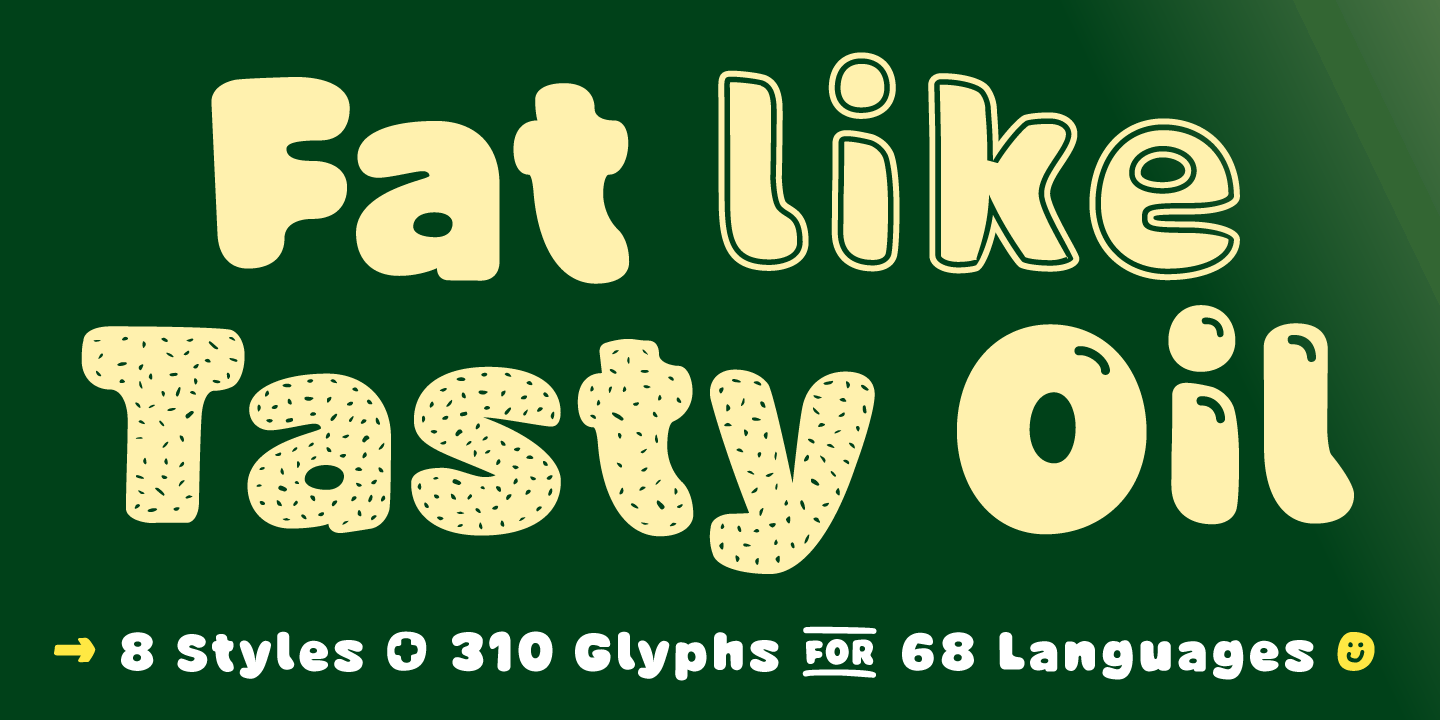 Type Specimen for the Display Font Avocado Hand shows Fat like Tasty Oil for friendly Headlines by TypoGraphicDesign