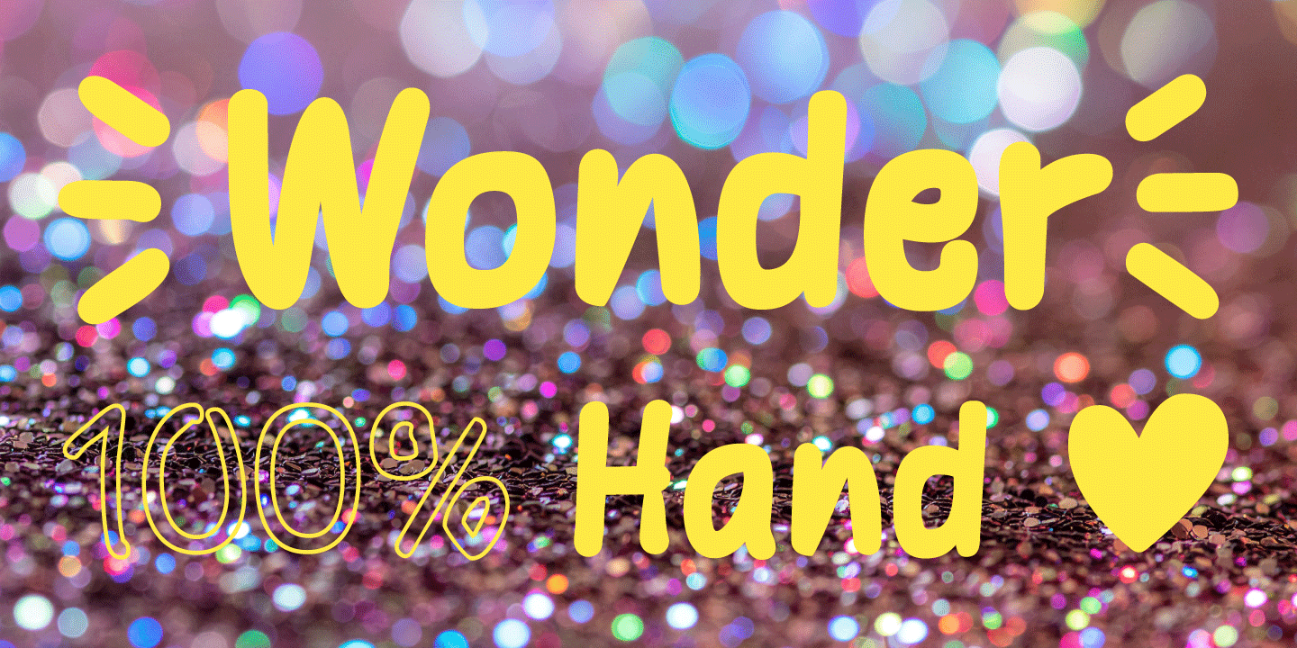 Type Specimen of the Font Wonder Hand Pencil used for party culture by Typo Graphic Design