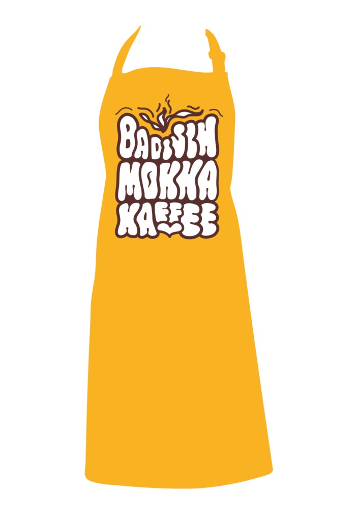 Logo BadischMokka with Hand-Lettering on Apron by TypoGraphicDesign
