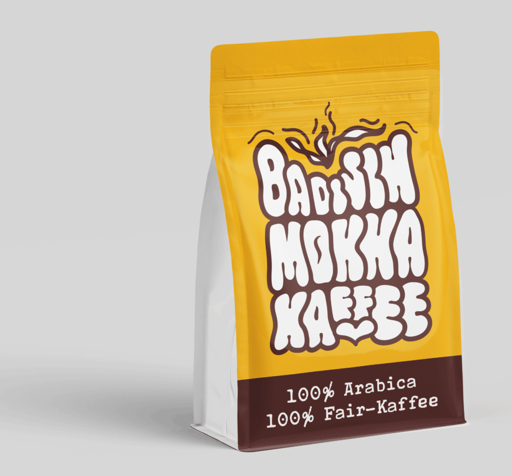 Logo BadischMokka with Hand-Lettering on Packaging Design by TypoGraphicDesign