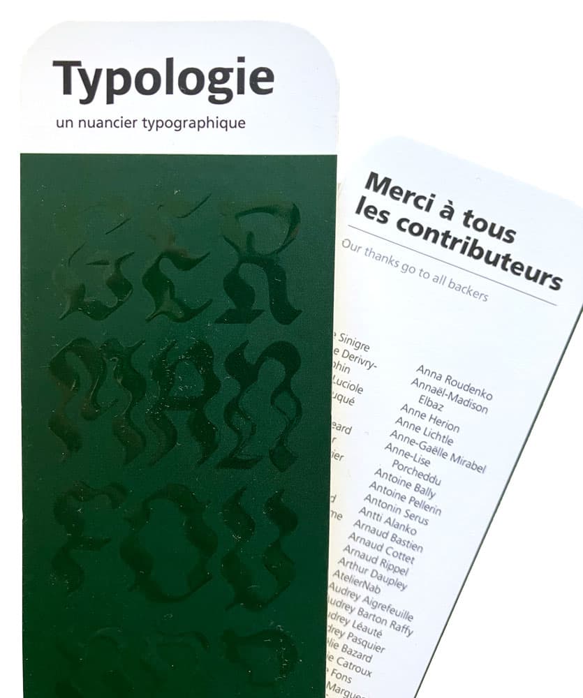 Typologie – Typographic Color Chart - Thanks by Recto Verso (Kickstarter Support)